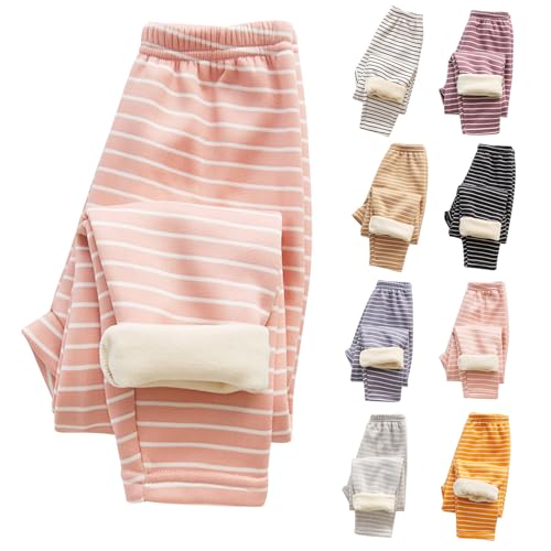 Guqmjde Hosen Kinder Thermoleggings Mädchen Baumwolle Leggings Thermohose Gefütterte Hose Thermounterwäsche Jogginghose Sporthose Sweathose Trainingshose Freizeithose Rosa, 3 Jahre von Guqmjde