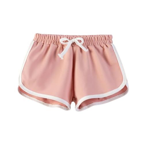 Guqmjde Shorts Mädchen Baumwolle Sporthose Kurz Badeshorts Gym Shorts Hohe Taille Radlerhose Kurze Hose Sport Shorts Sommerhose Strandhose Kuschelhose Rosa, 13 Jahre von Guqmjde