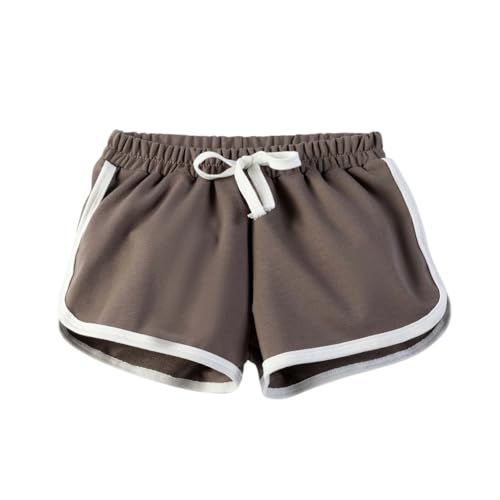 Guqmjde Shorts Mädchen Baumwolle Sporthose Kurz Badeshorts Gym Shorts Hohe Taille Radlerhose Kurze Hose Sport Shorts Sommerhose Strandhose Kuschelhose Grau, 11 Jahre von Guqmjde