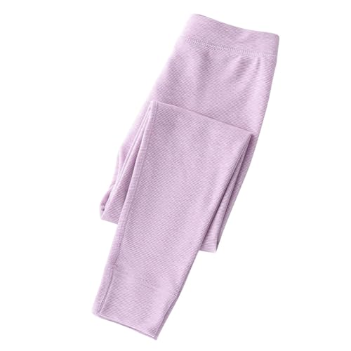 Guqmjde Thermoleggings Mädchen Hosen Kinder Baumwolle Leggings Jogginghose Gefütterte Hose Thermohose Sporthose Sweathose mit Elastische Thermounterwäsche Trainingshose Lila, 12 Jahre von Guqmjde