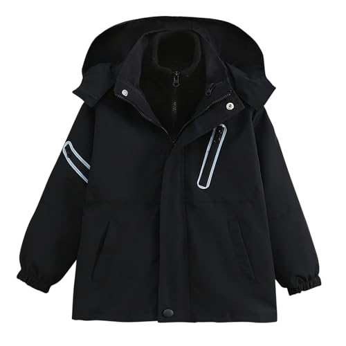 Guqmjde Übergangsjacke Mädchen Regenjacke kinder 3 in 1 jacke Wasserdichte Winddicht Wanderjacke Regenmantel mit Abnehmbarem Innenfutter Outdoorjacke Softshelljacke Mantel Schwarz 150 Guqmjde Übergangsjacke Mädchen Regenjacke kinder 3 in 1 jacke Wasserdichte Winddicht Wanderjacke Regenmantel mit Abnehmbarem Innenfutter Outdoorjacke Softshelljacke Mantel Schwarz 150 von Guqmjde