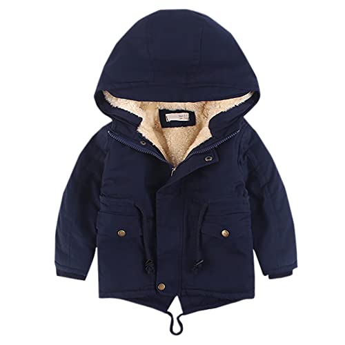 Guqmjde Kinder Parka Warm Winterjacke Baumwolle Daunenmantel Mantel Wintermantel Winterparka Jacken Kapuzenjacke Verdicken Coat Mädchen Steppjacke Marine, 9–10 Jahre von Guqmjde