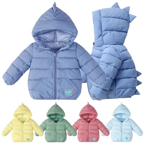 Guqmjde Winterjacke Mädchen Leichte Steppjacke Jungen Daunenjacken Warme Puffer Jacke Niedliche Wintermantel Casual Daunenmantel Kinder Steppmantel Winddicht Kapuzenjacke Freizeitjacke Blau 100 von Guqmjde