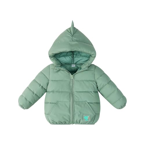 Guqmjde Winterjacke Mädchen Leichte Steppjacke Jungen Daunenjacken Warme Puffer Jacke Niedliche Wintermantel Casual Daunenmantel Kinder Steppmantel Winddicht Kapuzenjacke Freizeitjacke Grün 120 von Guqmjde