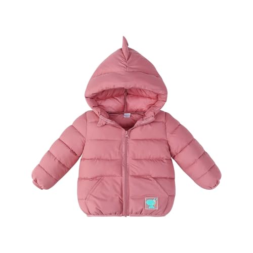 Guqmjde Winterjacke Mädchen Leichte Steppjacke Jungen Daunenjacken Warme Puffer Jacke Niedliche Wintermantel Casual Daunenmantel Kinder Steppmantel Winddicht Kapuzenjacke Freizeitjacke Rot 120 von Guqmjde