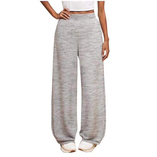 Jogginghose Mädchen Einfarbig Sporthose Lässiger Outdoorhose Kinder Hosen Baggy Hose Trainingshose Loose Sweatpants mit Taschen Kuschelhose Freizeithose Grau,9-10 Jahre von Guqmjde