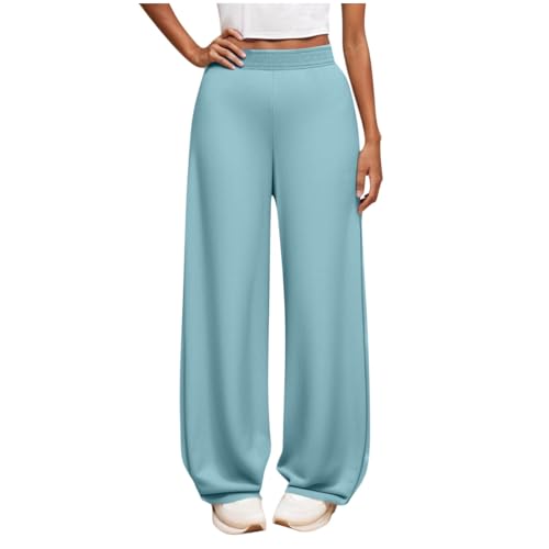 Jogginghose Mädchen Sporthose Lässiger Outdoorhose Kinder Hosen Bequem Baggy Hose Freizeit Trainingshose Loose Sweatpants mit Taschen Kuschelhose Elastischer Bund Freizeithose Blau, 9 Jahre von Guqmjde