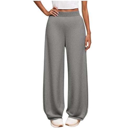 Jogginghose Mädchen Sporthose Lässiger Outdoorhose Kinder Hosen Bequem Baggy Hose Freizeit Trainingshose Loose Sweatpants mit Taschen Kuschelhose Elastischer Bund Freizeithose Grau, 11 Jahre von Guqmjde