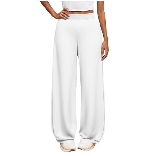 Jogginghose Mädchen Sporthose Lässiger Outdoorhose Kinder Hosen Bequem Baggy Hose Freizeit Trainingshose Loose Sweatpants mit Taschen Kuschelhose Elastischer Bund Freizeithose Weiß, 11 Jahre von Guqmjde