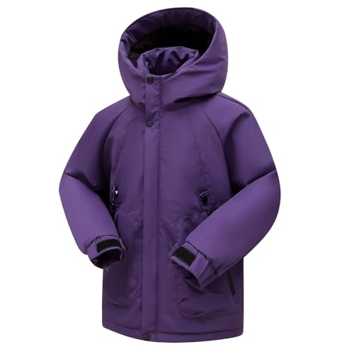 Regenjacke Kinder Winterjacke Mädchen Warme Daunenjacken Wasserdichte Skijacke Winddich Wanderjacke Mode Jacke Casual Outdoorjacke Sport Mantel Funktionsjacke Puffer Jacket Thermojacke Lila 160 von Guqmjde