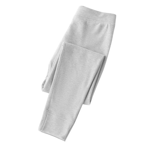 Guqmjde Thermoleggings Mädchen Hosen Kinder Baumwolle Leggings Jogginghose Gefütterte Hose Thermohose Sporthose Sweathose mit Elastische Thermounterwäsche Trainingshose Grau, 12 Jahre von Guqmjde