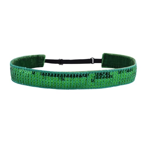 Grünes Pailletten-Stirnband, Disco-Stirnband für Damen und Mädchen, glitzernd, elastisches Haarband für dickes, dünnes Haar, glitzernde Stirnbänder für Damenhaar, Pailletten-Kopfbedeckung, Kopfschmuck Grünes Pailletten-Stirnband, Disco-Stirnband für Damen und Mädchen, glitzernd, elastisches Haarband für dickes, dünnes Haar, glitzernde Stirnbänder für Damenhaar, Pailletten-Kopfbedeckung, Kopfschmuck von Guqqeuc