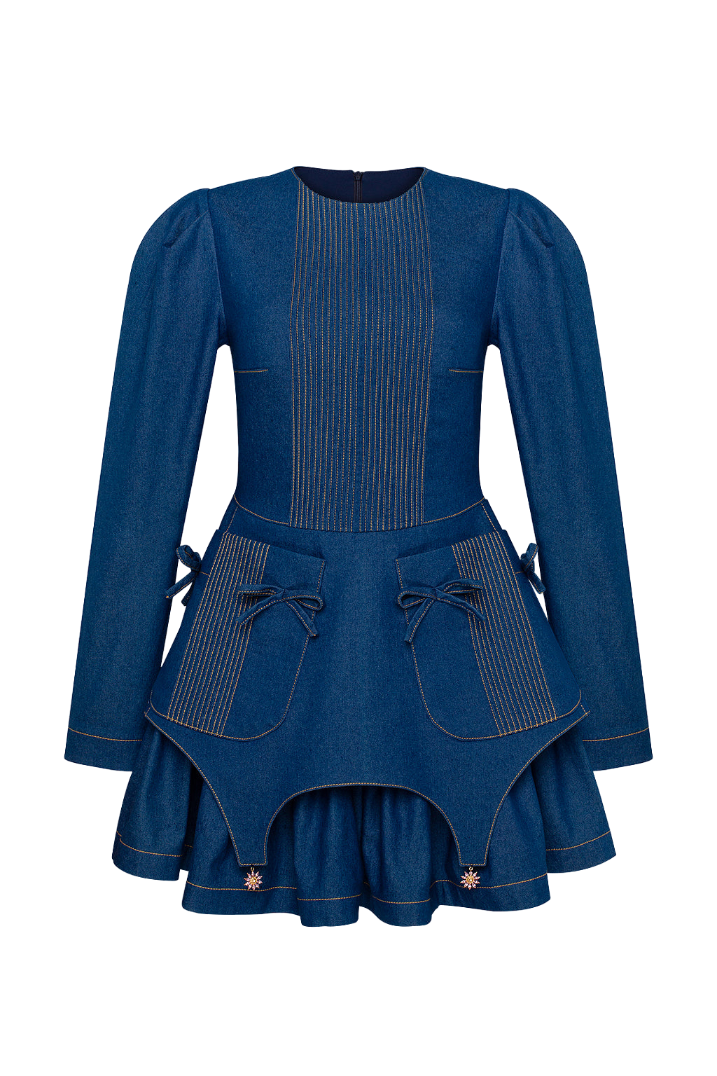 Guranda | DENIM DRESS WITH BASCQUE mini | Women's Dark Blue Mini dresses Guranda | DENIM DRESS WITH BASCQUE mini | Women's Dark Blue Mini dresses von Guranda