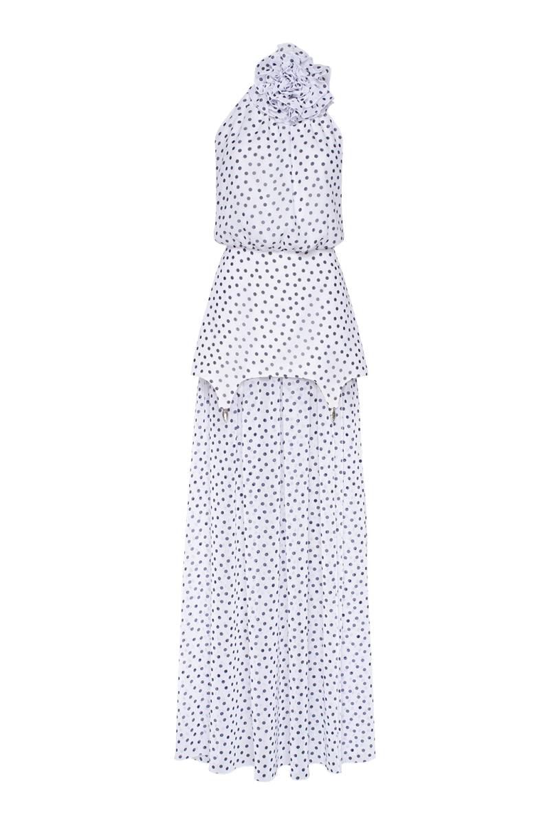 Guranda | Maxi Romantic Dress with Flower | Women's White Maxi dresses von Guranda