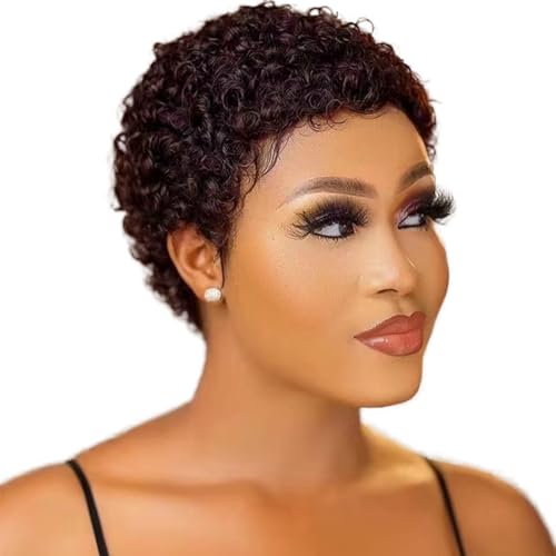 Guree Hair Glueless Wear And Go Perücke, kurz, gelockt, menschliches Haar, für schwarze Frauen, maschinengefertigte Perücke, ohne Klebstoff, Afro Kinky, lockig, für Verwendung D Guree Hair Glueless Wear And Go Perücke, kurz, gelockt, menschliches Haar, für schwarze Frauen, maschinengefertigte Perücke, ohne Klebstoff, Afro Kinky, lockig, für Verwendung D von Guree Hair