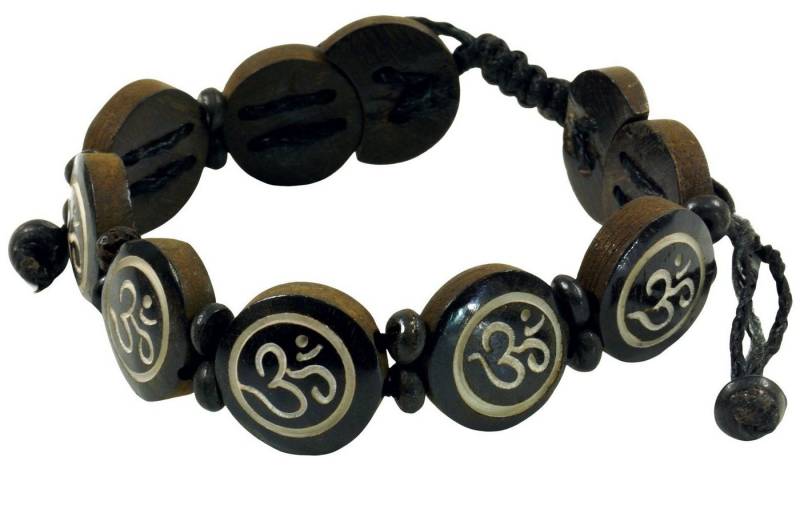 Guru-Shop Armreif Buddhistisches Armband OM, Yogaschmuck - braun.. von Guru-Shop