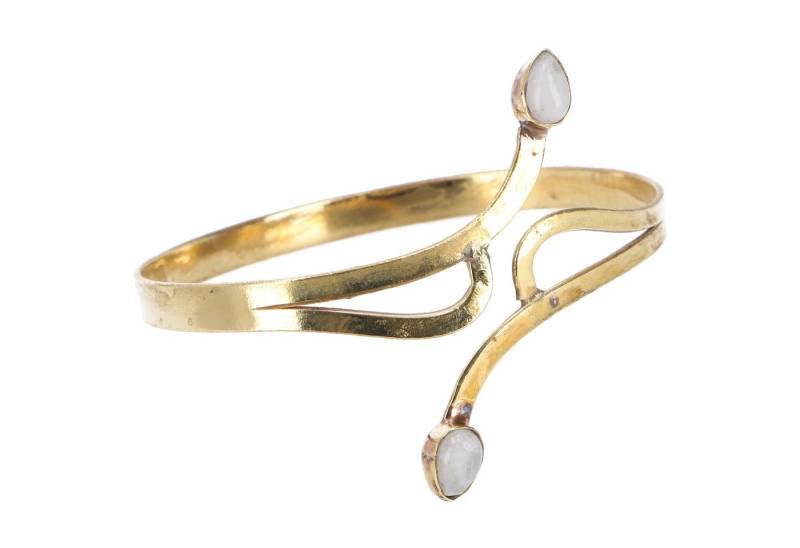 Guru-Shop Armreif Goldene Armspange aus Messing mit Verzierung -.. von Guru-Shop
