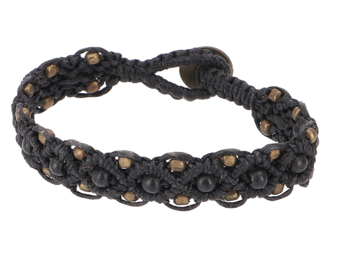Guru-Shop Armreif Perlenarmband, Makramee Armband - dunkelbraun von Guru-Shop