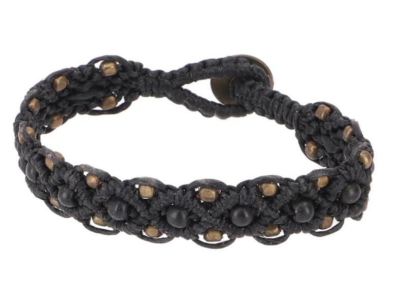 Guru-Shop Armreif Perlenarmband, Makramee Armband - dunkelbraun von Guru-Shop