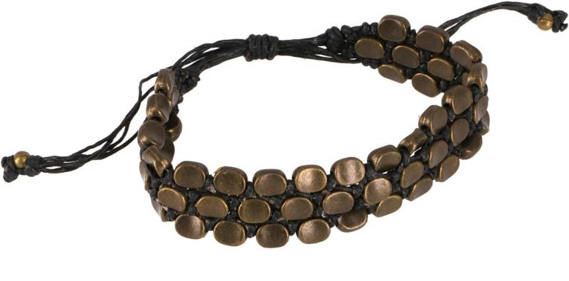 Guru-Shop Armreif Perlenarmband, Makramee Armband mit Messingperlen von Guru-Shop