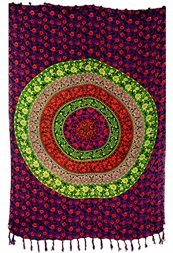 GURU SHOP Bali Sarong, Wandtuch, Wickelrock, Sarongkleid, Herren/Damen, Schwarz/pink, Synthetisch, Size:One Size, 160x115 cm von GURU SHOP