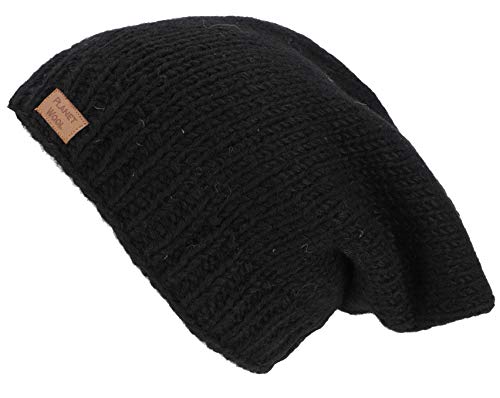 GURU SHOP Beanie Mütze, Strickmütze, Nepalmütze, Wintermütze, Herren/Damen, Schwarz, Wolle, Size:One Size von GURU SHOP