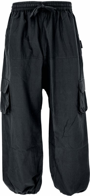 Guru-Shop Cargohose - Goahose, Herren Yoga Hose, bequeme Freizeithose - schwarz - S-M bis L-XL - für Männer - Größe L-XL - schwarz von Guru-Shop