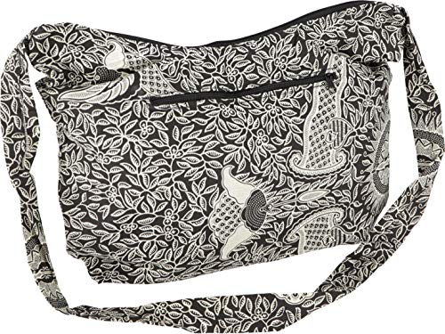 GURU SHOP Ethno Schulterbeutel, Hippie Tasche, Exotische Schultertasche - Schwarz, Herren/Damen, Baumwolle, Size:One Size, 30x40x10 cm, Alternative Umhängetasche, Handtasche aus Stoff von GURU SHOP