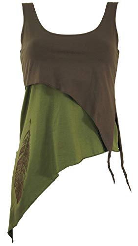 GURU SHOP Festival Elfen Top aus Bio-Baumwolle, Lagentop, Pixitop, Taupe, Size:S (36) von GURU SHOP