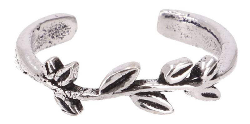 Guru-Shop Fingerring Ring aus Indien, Blätterranke Daumenring - silber von Guru-Shop
