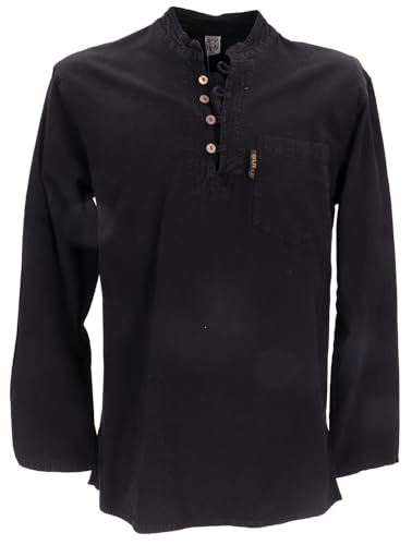 GURU SHOP Freizeithemd, Yoga Hemd, Schlupfhemd, Goa Baumwollhemd - Schwarz, Herren, Baumwolle, Size:XL GURU SHOP Freizeithemd, Yoga Hemd, Schlupfhemd, Goa Baumwollhemd - Schwarz, Herren, Baumwolle, Size:XL von GURU SHOP