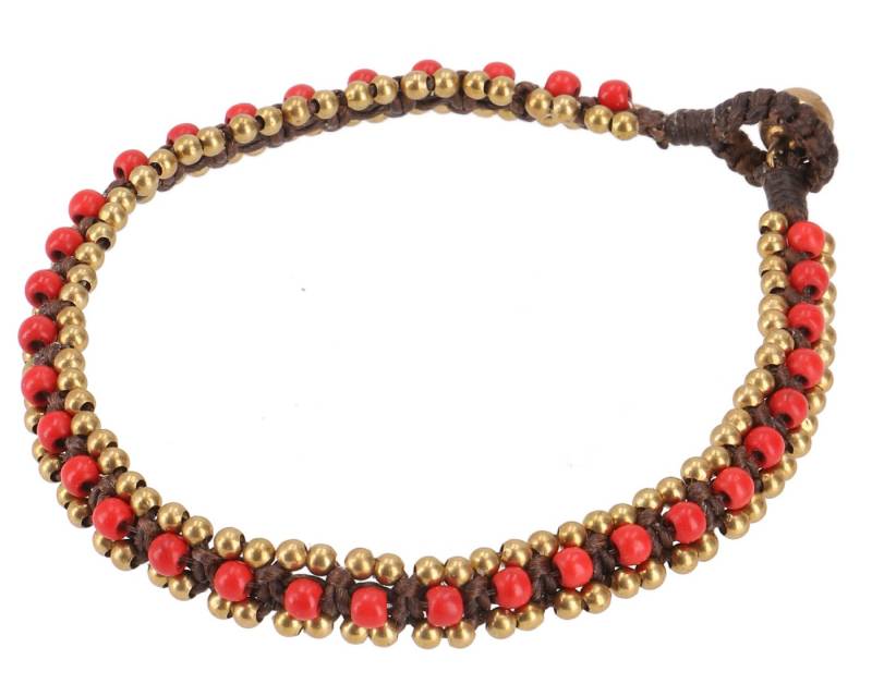 Guru-Shop Fußkette Fußkette Makramee mit Glöckchen, Boho.. von Guru-Shop