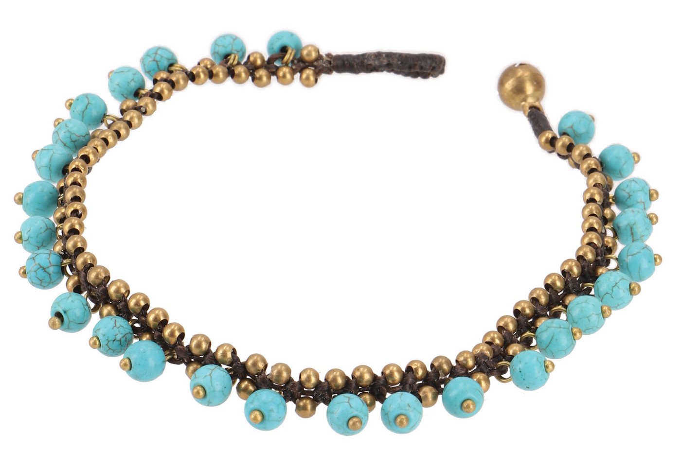 Guru-Shop Fußkette Fußkette Makramee mit Glöckchen, Boho.. von Guru-Shop