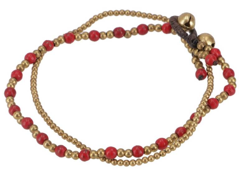 Guru-Shop Fußkette Fußkette Makramee mit Glöckchen, Boho.. von Guru-Shop