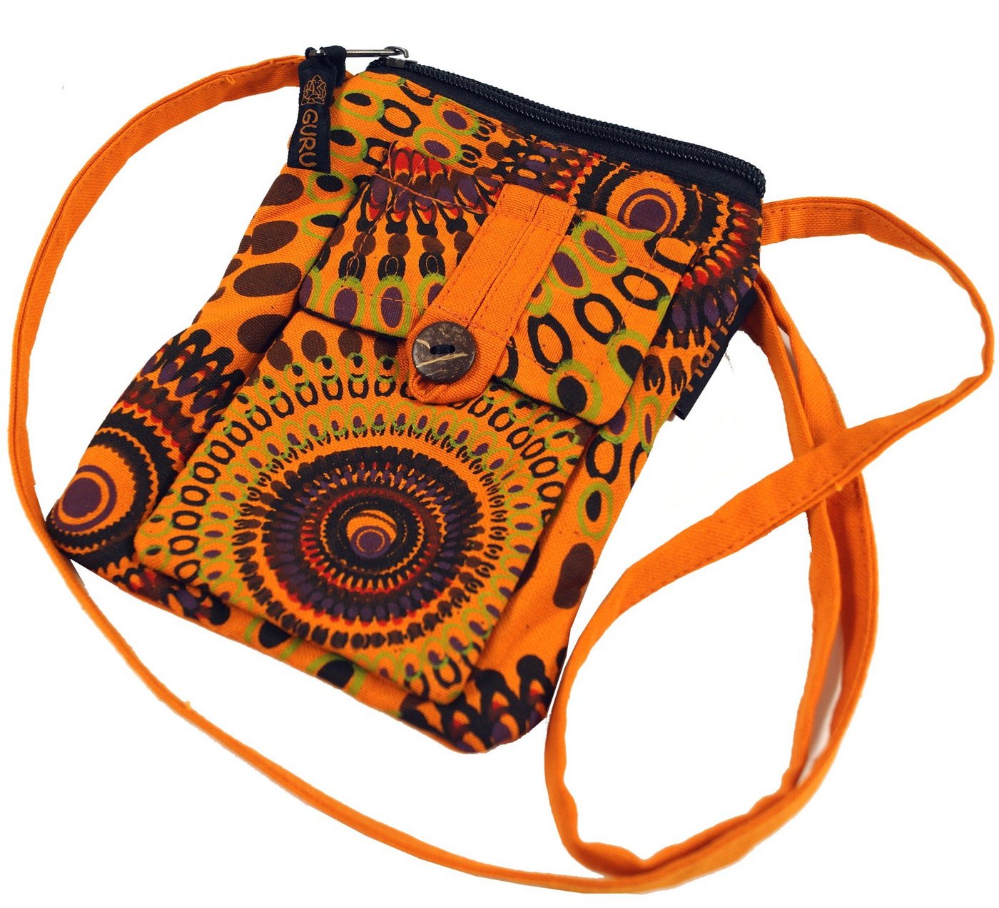 Guru-Shop Geldbörse Brustbeutel, Boho Geldbörse - orange von Guru-Shop