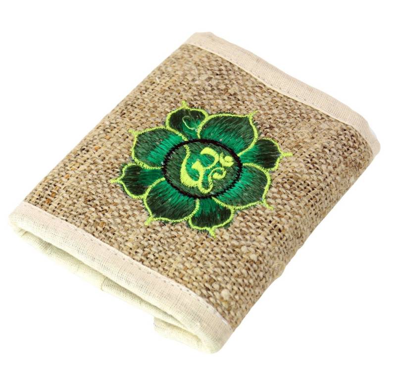 Guru-Shop Geldbörse Hanf Portemonnaie mit Stickerei von Guru-Shop