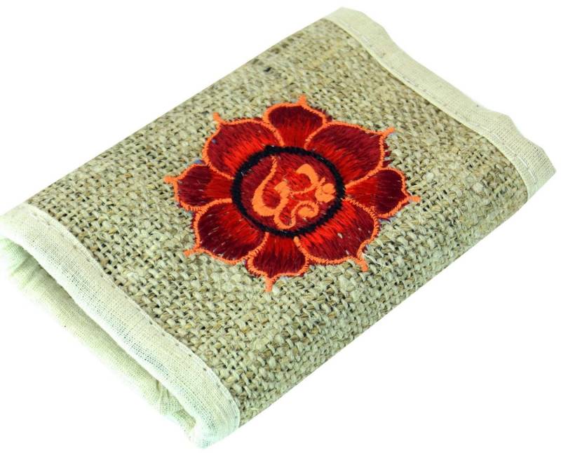 Guru-Shop Geldbörse Hanf Portemonnaie mit Stickerei von Guru-Shop