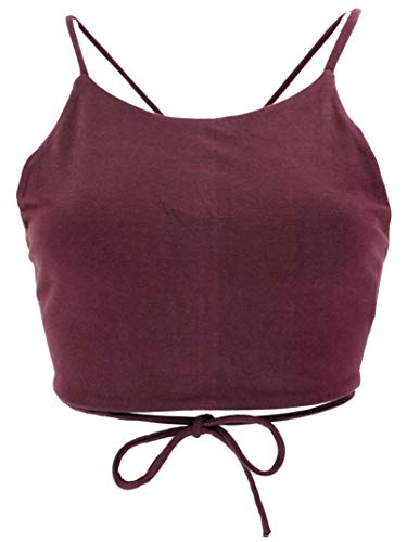 GURU SHOP Goa Psytrance Bikini Top, Top, Pixi Top, Yogatop, Bindetop, Bordeauxrot, Baumwolle, Size:S/M (36) von GURU SHOP