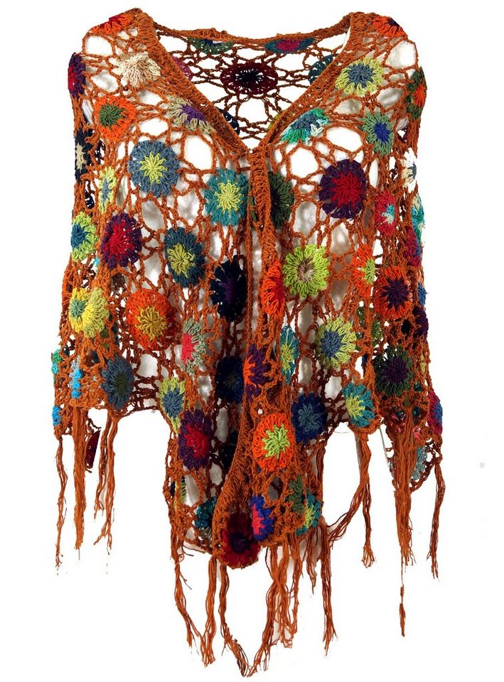 Guru-Shop Halstuch Häkelstola, Hippie Blümchen Häkelschal,.. von Guru-Shop