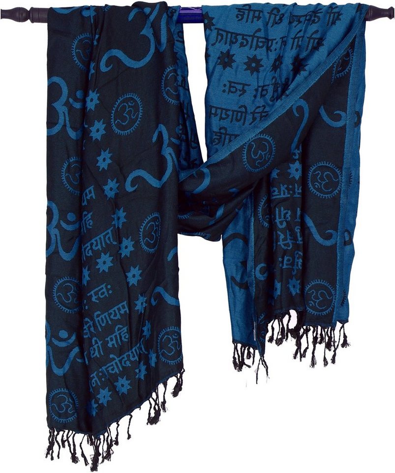 Guru-Shop Halstuch Pashmina Viskose Schal Stola mit OM Muster -.. von Guru-Shop