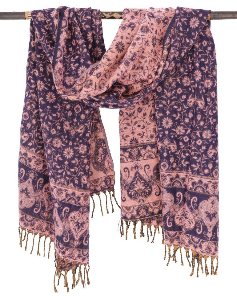 Guru-Shop Halstuch Weicher Schal Stola - Maya Muster blau/rosa Guru-Shop Halstuch Weicher Schal Stola - Maya Muster blau/rosa von Guru-Shop