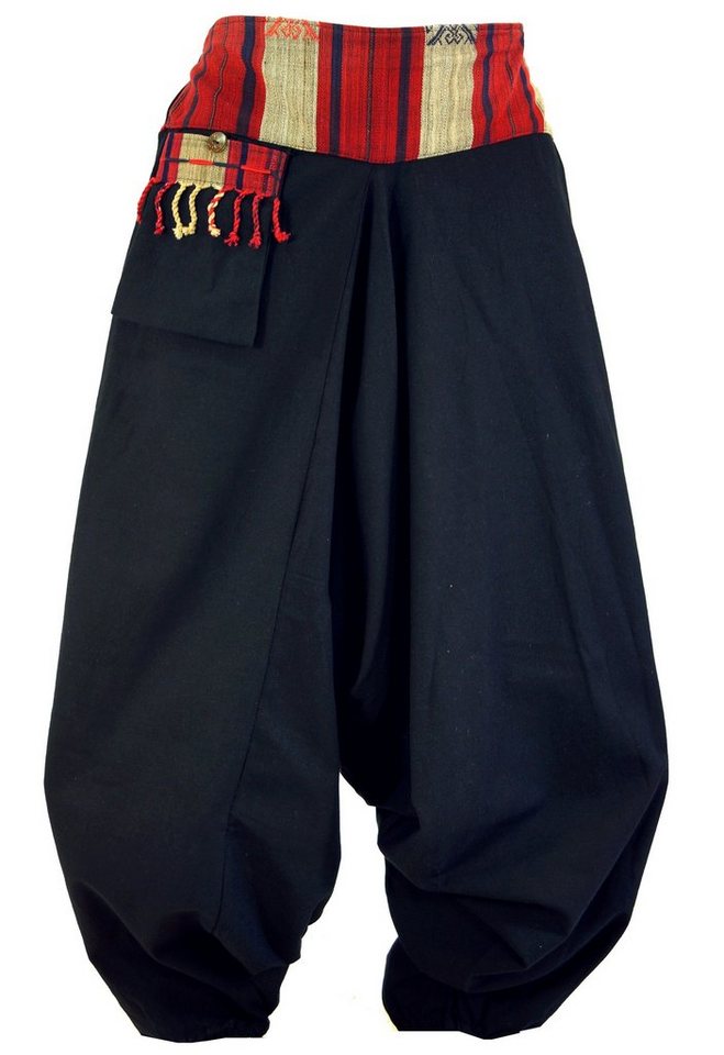 Guru-Shop Relaxhose Haremshose, Thai Pluderhose, Goahose mit.. Ethno Style, alternative Bekleidung von Guru-Shop