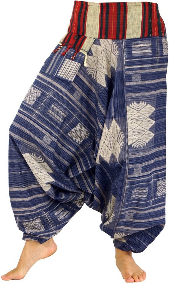 Guru-Shop Relaxhose Haremshose mit breitem gewebtem Bund und.. alternative Bekleidung, Ethno Style von Guru-Shop