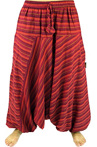 GURU SHOP Haremshose Pluderhose Pumphose Aladinhose aus Baumwolle, Damen, Rot, Size:40 von GURU SHOP