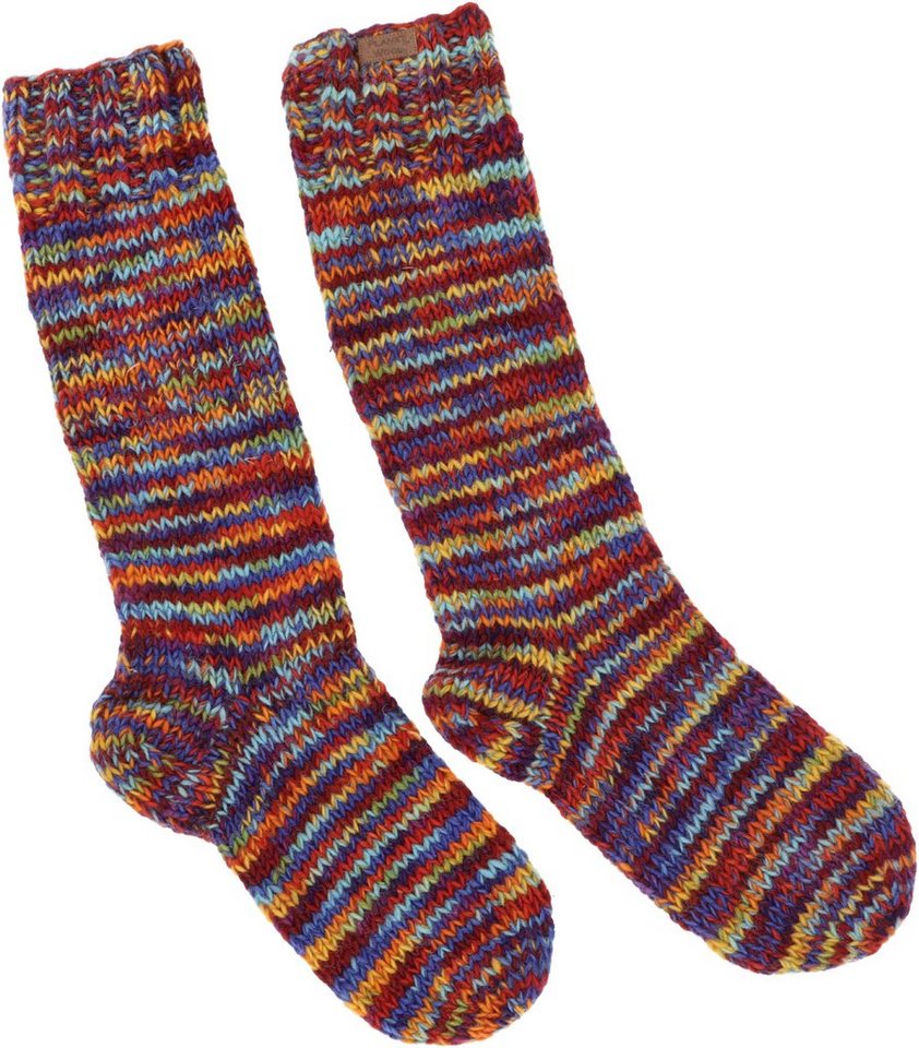 Guru-Shop Haussocken Handgestrickte Schafwollsocken, Haussocken,.. von Guru-Shop