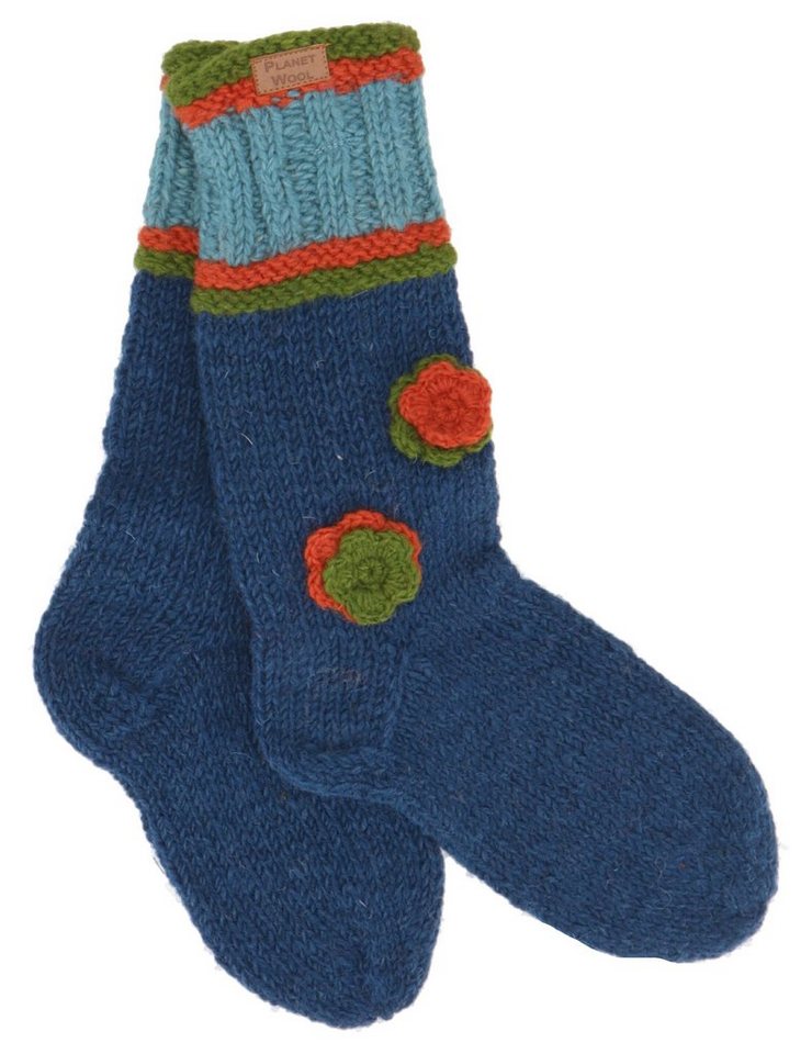 Guru-Shop Haussocken Handgestrickte Schafwollsocken mit Blümchen,.. Guru-Shop Haussocken Handgestrickte Schafwollsocken mit Blümchen,.. von Guru-Shop