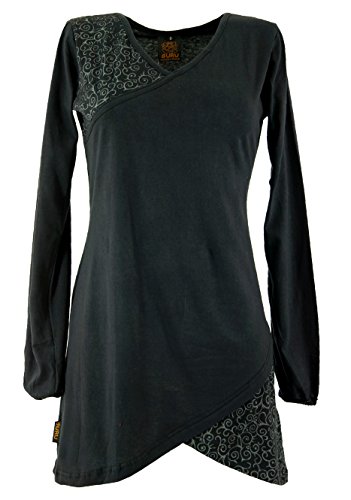 GURU SHOP Hippie Minikleid Chic, Tunika, Schwarz, Baumwolle, Size:M (38) von GURU SHOP