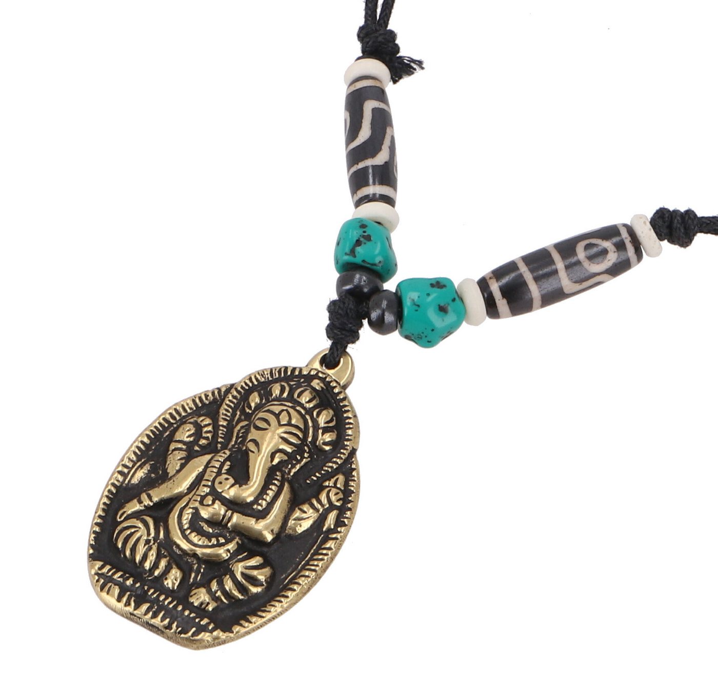 Guru-Shop Kettenanhänger Handgefertigte Ganesha Perlen Amulett Kette,.. von Guru-Shop