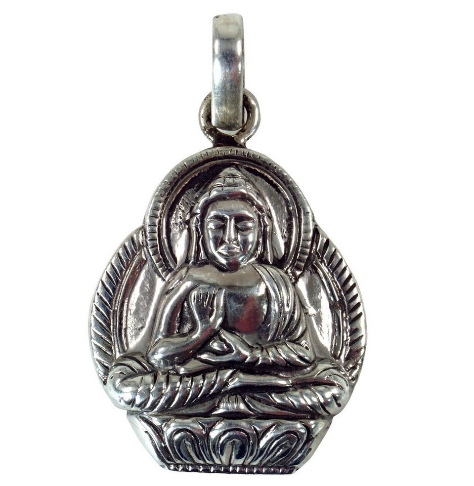 Guru-Shop Kettenanhänger Silber Anhänger Buddha Talisman - Modell 2 von Guru-Shop
