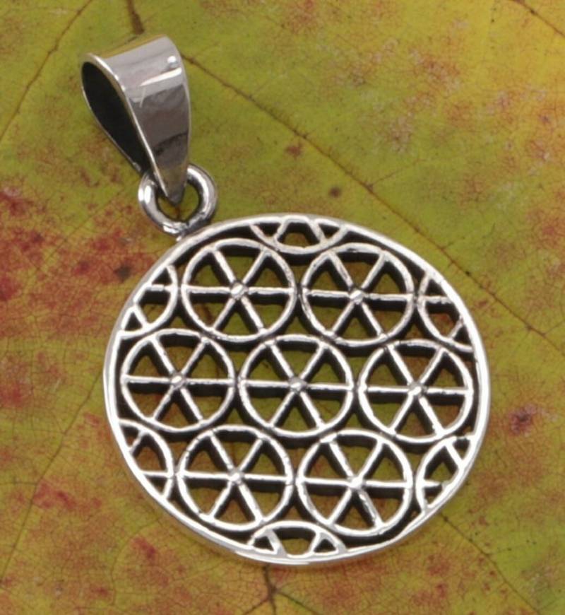 Guru-Shop Kettenanhänger Silberanhänger, Boho Anhänger `Flower of Life.. von Guru-Shop